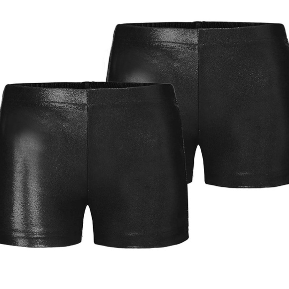 Girls’ Sparkle Dance Short Tumbling Athletic Gymnastics short (black) - Picture 2 of 8